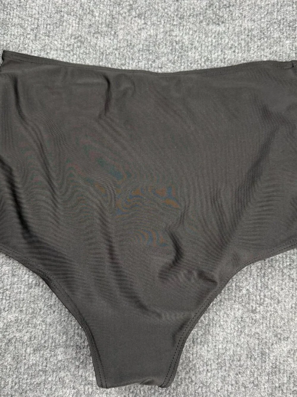 SHEIN High Waisted Bikini Bottoms Black Ruched Front Tummy Control Swim Brief S